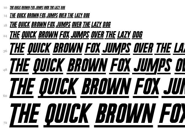 Radium Corp font waterfall